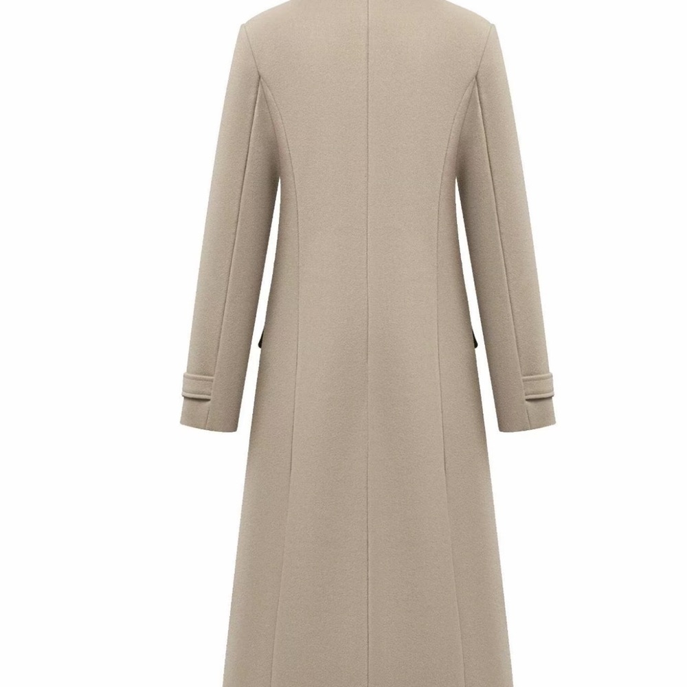 Stylish Beige Double-Breasted Trench Coat - Picture 3 of 6